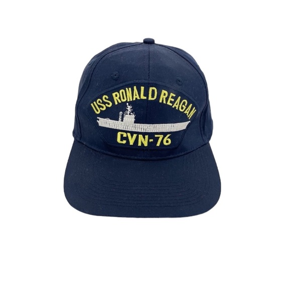 Ronald Reagan Aircraft Carrier Hat OSFM Navy & Yellow - Picture 1 of 6